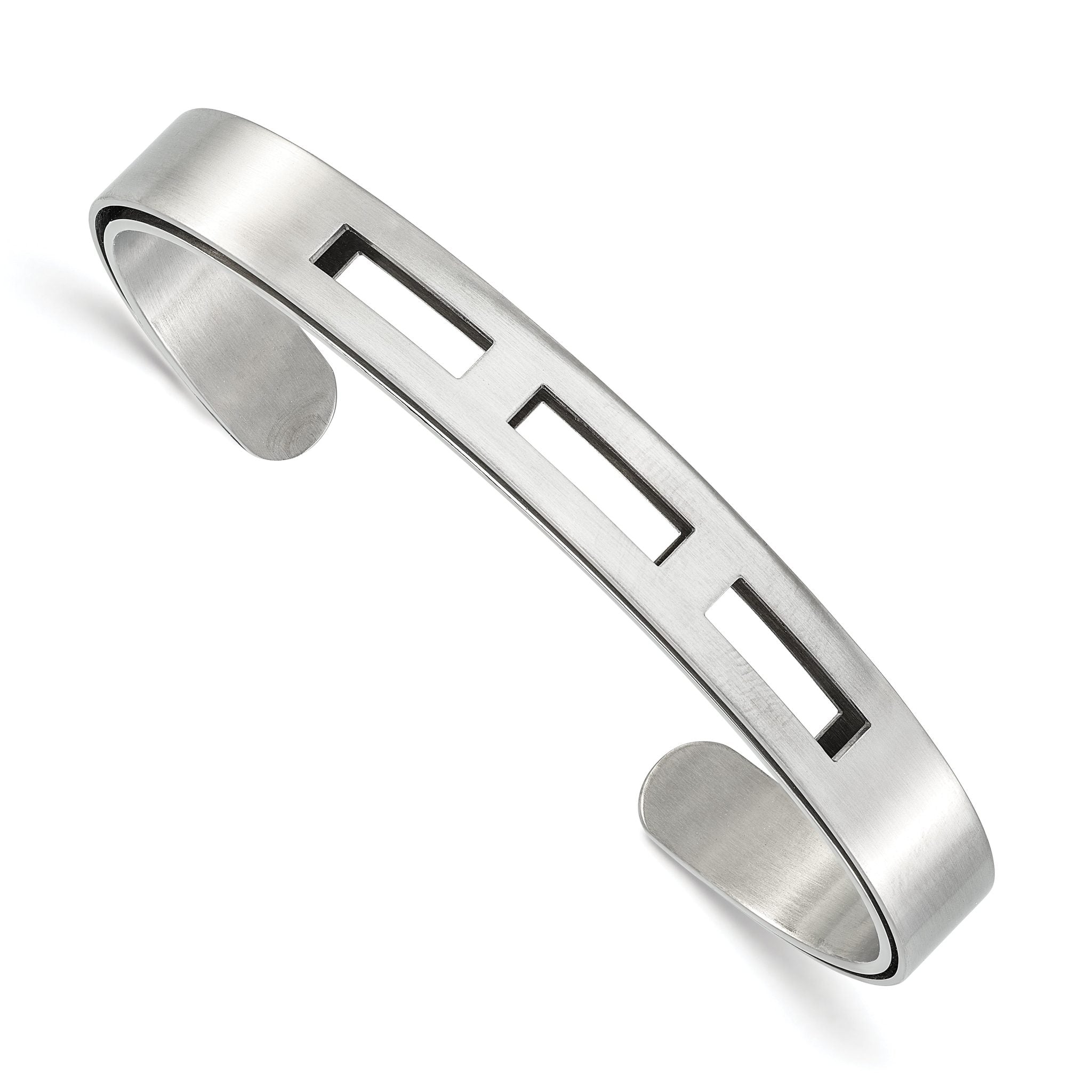 Polished & Satin Cuff Bracelet in Stainless Steel
