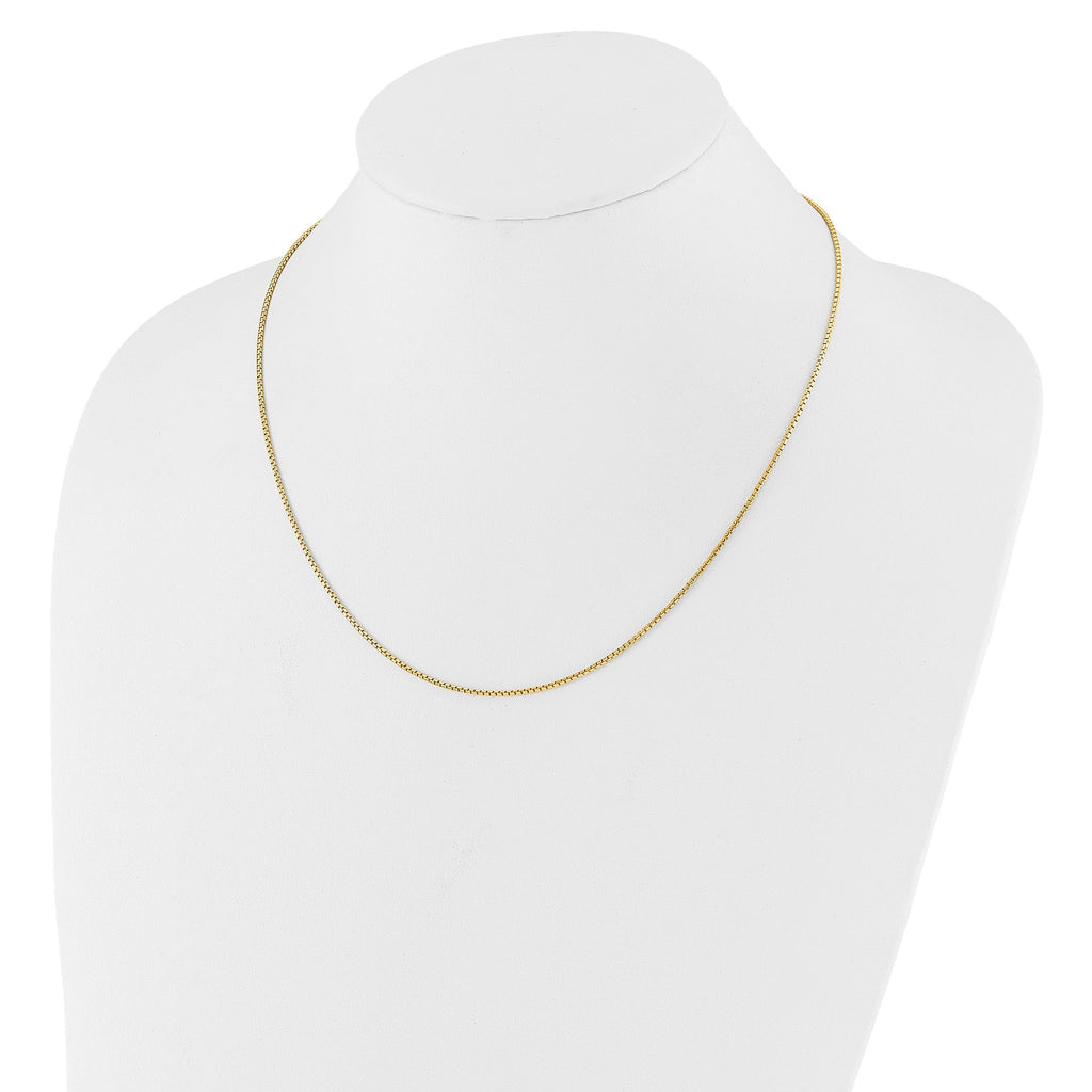 Sterling Silver Gold-plated Adjustable 1.25mm Round Box Chain