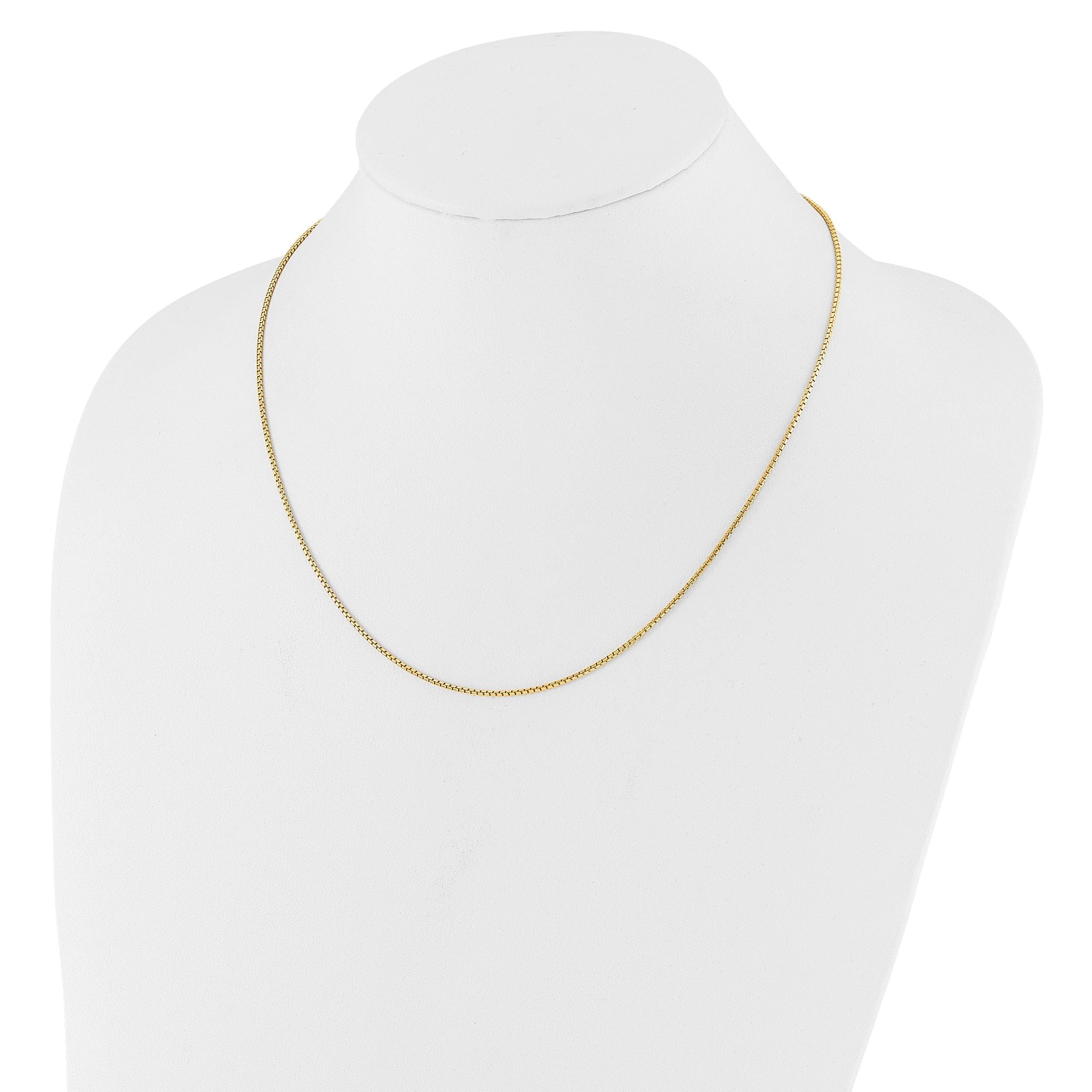 Sterling Silver Gold-plated Adjustable 1.25mm Round Box Chain