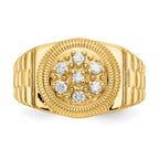14k 1/4 carat A Diamond Circular Top Mens Ring