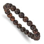 8mm Red Sandalwood Beaded Stretch Bracelet for Men