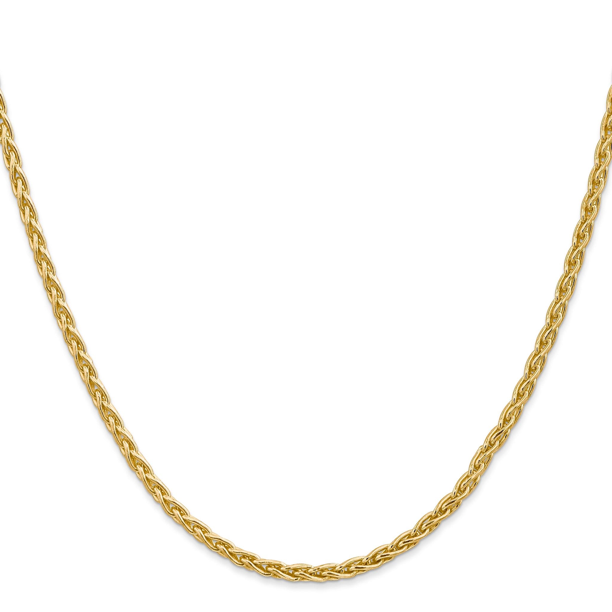 14K Yellow Gold Solid Wheat Chain Necklace 3mm Secondary image