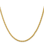 14K Yellow Gold Solid Wheat Chain Necklace 3mm