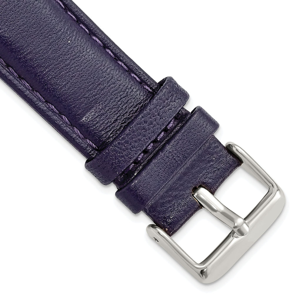 Navy Glove Leather Watch Band with Panerai-Style Buckle, 19mm