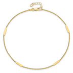 14K Polished w/1 in ext. Anklet