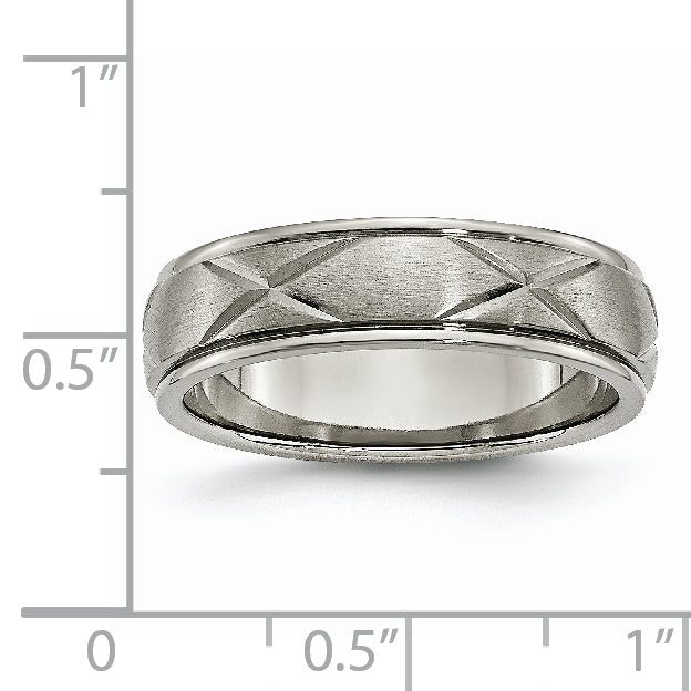 X-Design Wedding Band in Titanium, 6mm