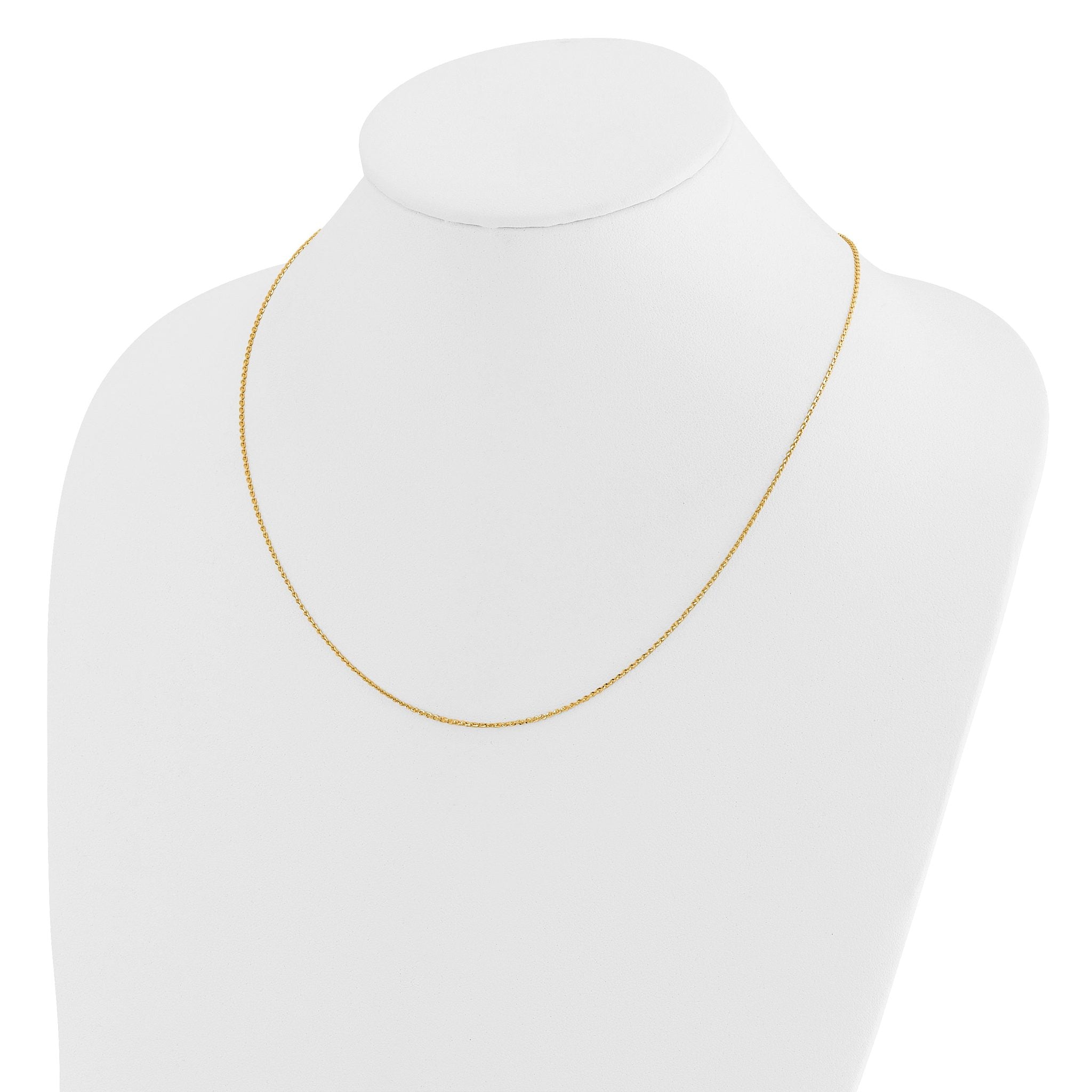 14K Adjustable 1.15mm D/C Oval Link Chain
