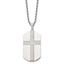 Chisel Stainless Steel Polished Laser Cut Cross Dog Tag on a 24 inch Rope Chain Necklace