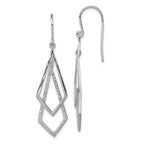 Sterling Silver Rhodium-Plated Diamond Dangle Earrings, 6 Natural Stones, Polished Finish