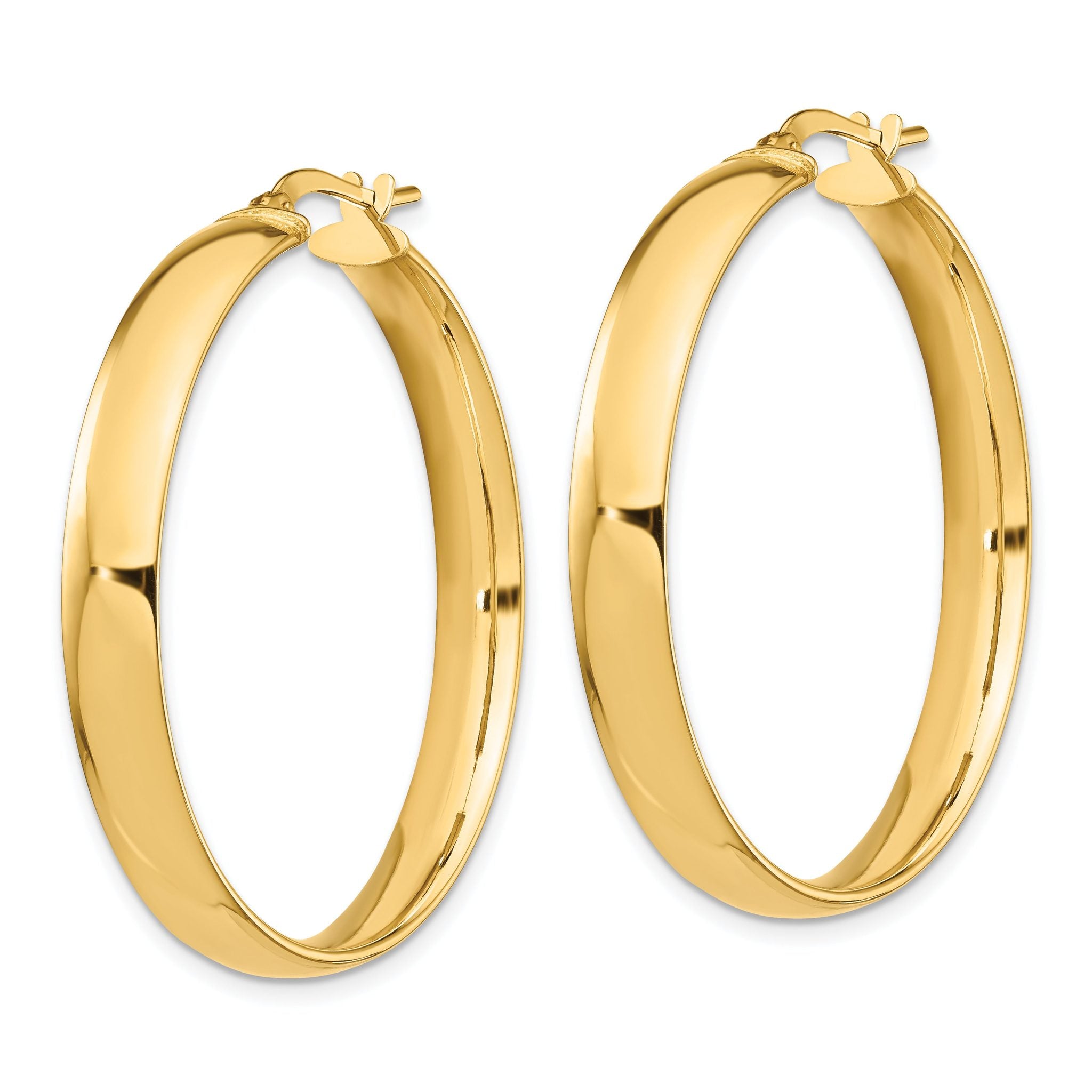 14k High Polished 5mm Hoop Earrings Secondary image