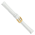 Crocodile-Grain Chronograph Watch Band in White Leather, 24mm
