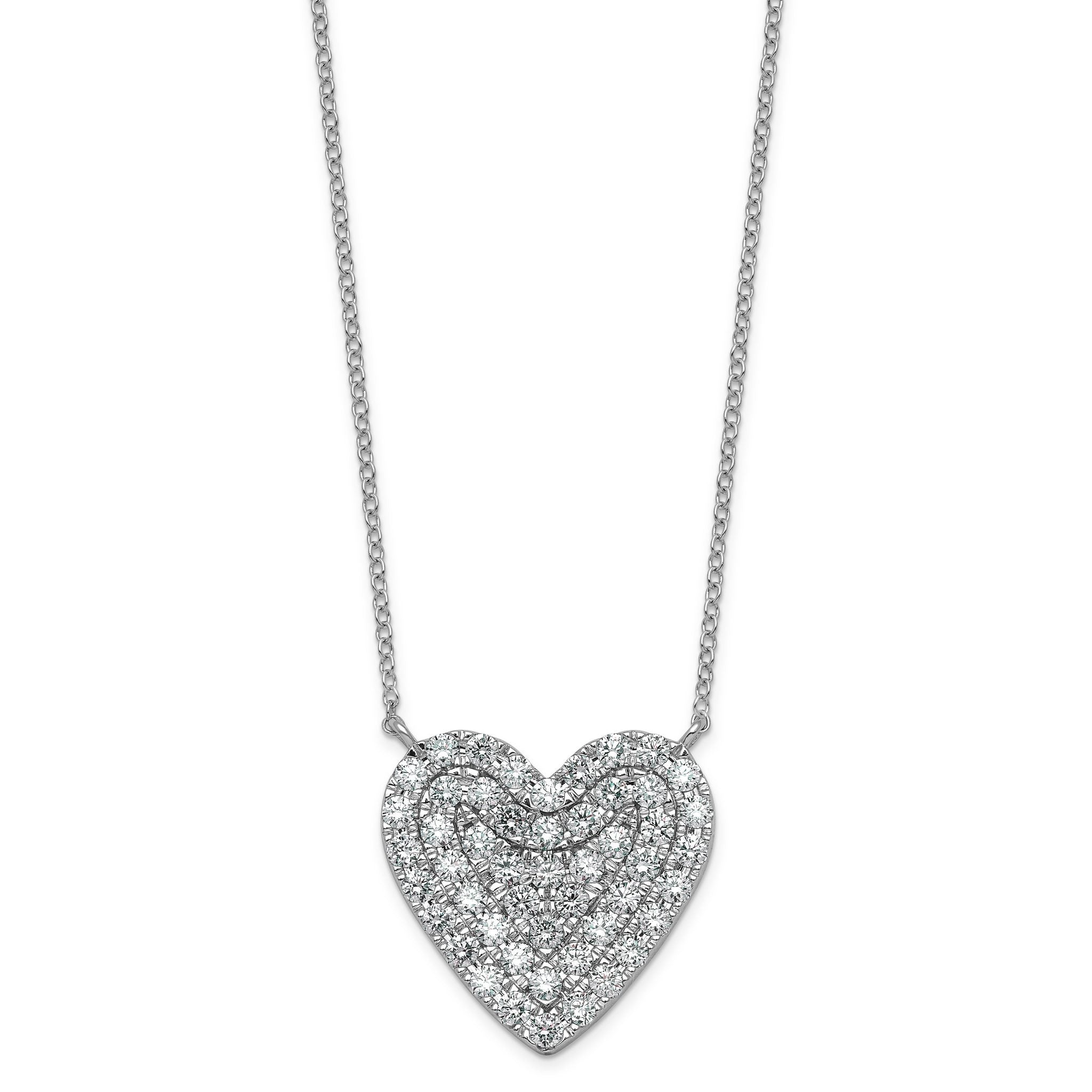 14kw 1 1/2 ctw Lab Grown Diamond VS+ F+ Round Cluster Necklace Main image