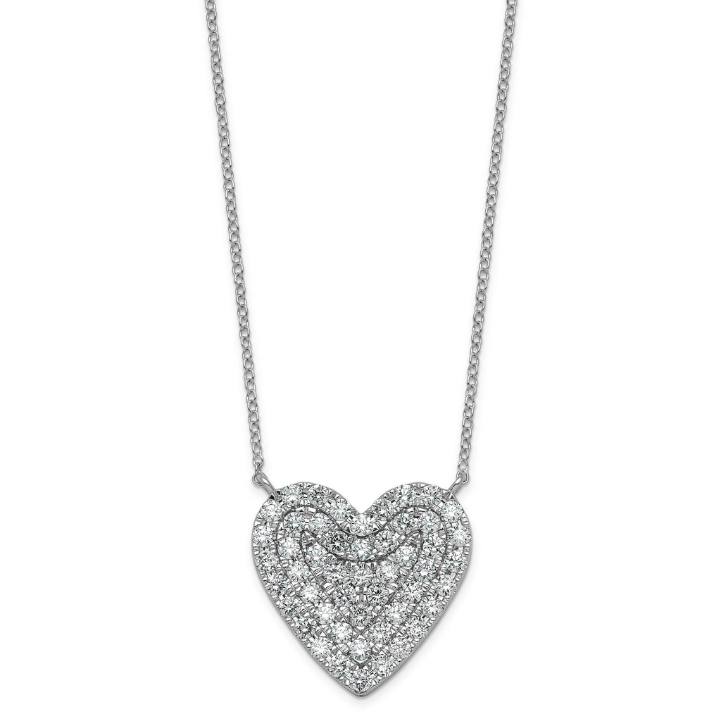 14kw 1 1/2 ctw Lab Grown Diamond VS+ F+ Round Cluster Necklace