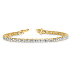 14k 7 carat Lab Grown Diamond VS/SI+ G+ Complete Oval Tennis Bracelet