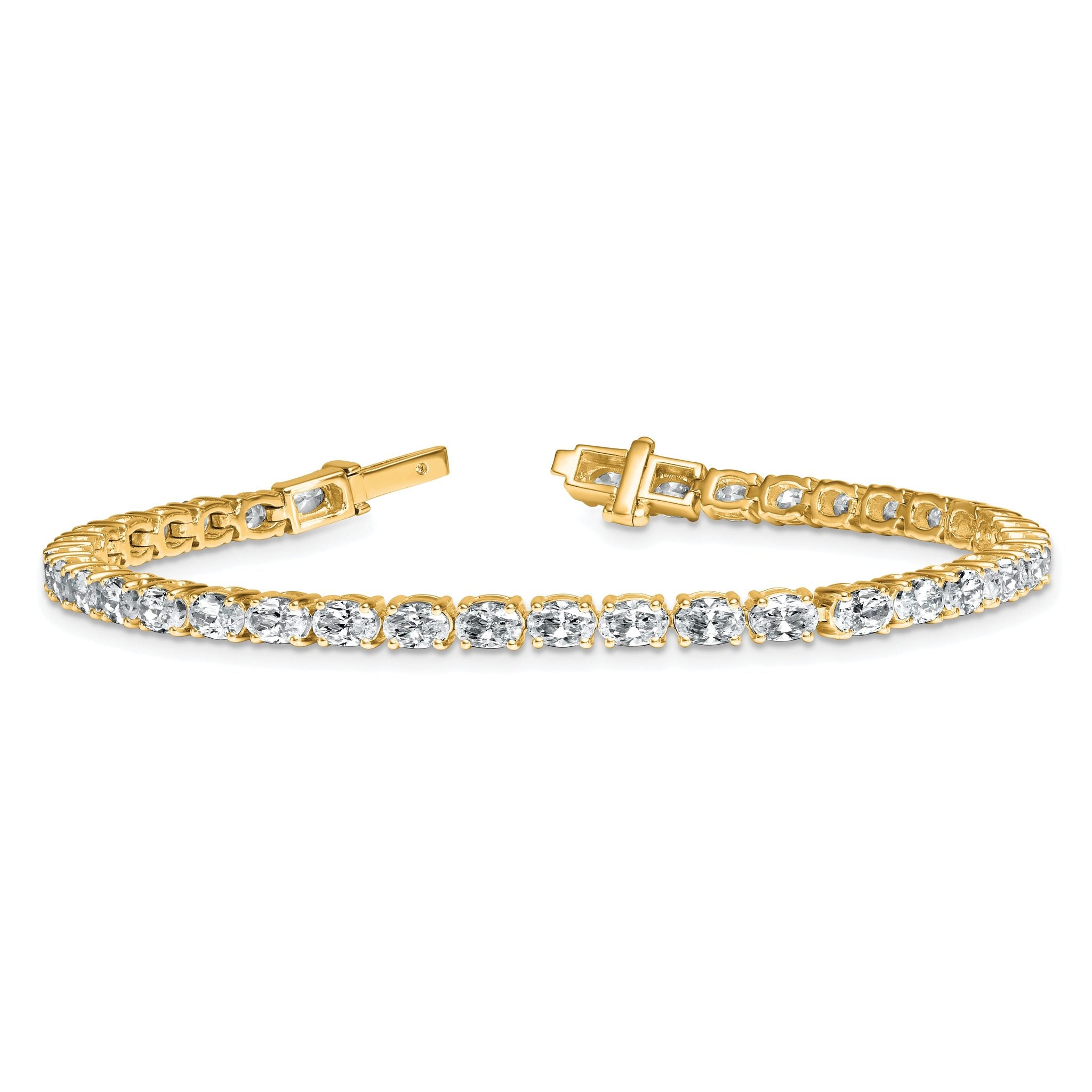 14k 7 carat Lab Grown Diamond VS/SI+ G+ Complete Oval Tennis Bracelet