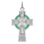 Sterling Silver 925 Irish Cross Pendant with Rhodium Epoxy Finish