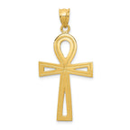 14K Gold Ankh Cross Charm with Polished Finish Unisex