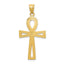 14K Gold Ankh Cross Charm with Polished Finish Unisex