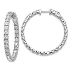 True Origin 14K White Gold 4 7/8 carat Lab Grown Diamond VS+ F+ Complet In and Out Hoop Earrings