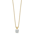 14k 1 carat Certified Lab Grown Diamond VS/SI+ G+ Round Complete Four Prong 18 inch Solitaire Pendant Necklace