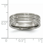 Grooved Wedding Band in Titanium, 6mm