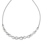 Sterling Silver Infinity Necklace with Polished Finish and Extender