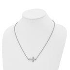 Chisel Stainless Steel Unisex Sideways Cross Necklace Polished Finish