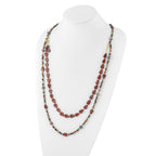 Sterling Silver Gold-plated Multi Stone Adj. 17in or 40in Necklace