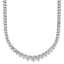 14k White Gold 11 5/8 carat Certified Lab Grown Diamond VS+ F+ Complete Round 20 inch Graduated Tennis Necklace