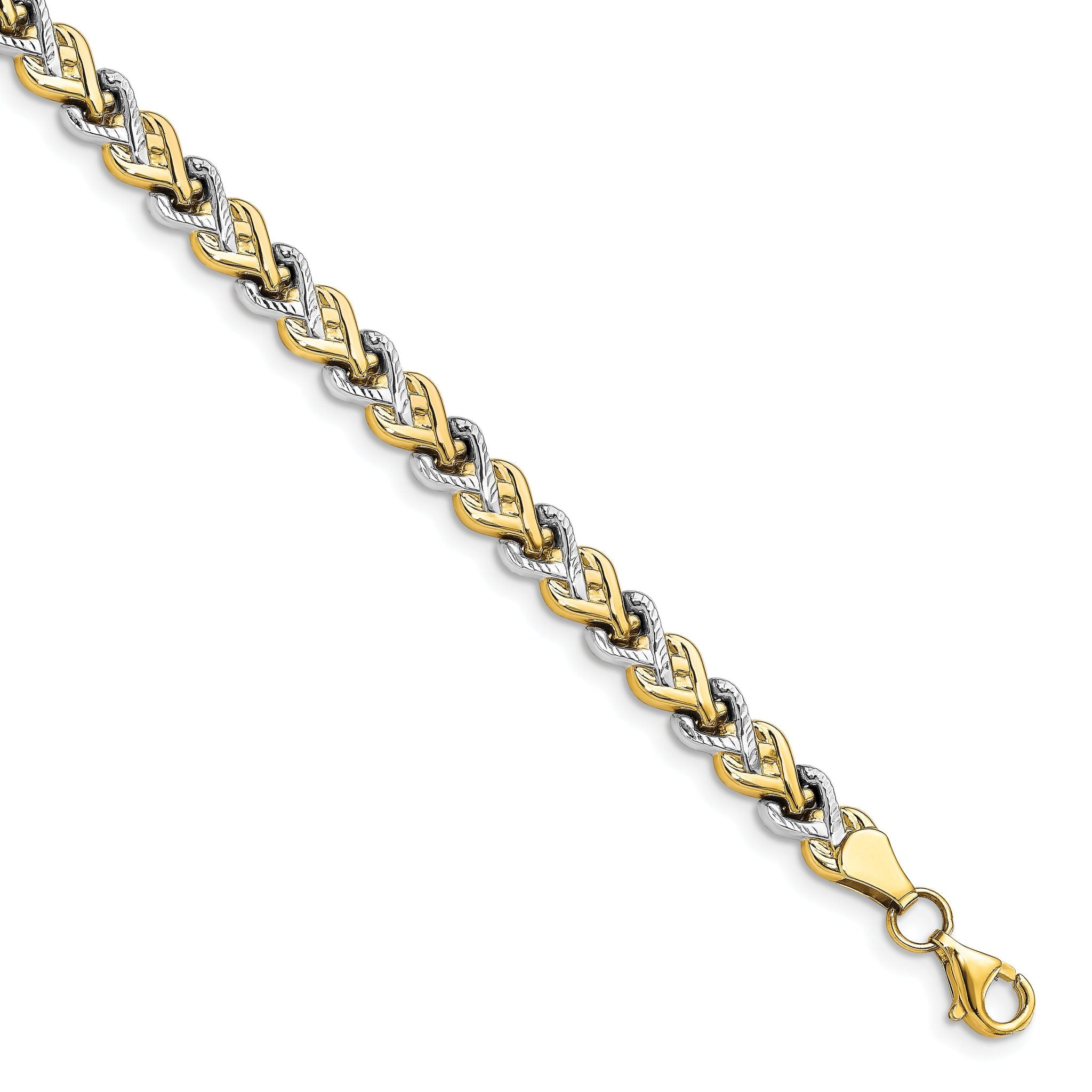 10K Rhodium-plated Polished D/C Bracelet Main image