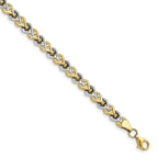 10K Rhodium-plated Polished D/C Bracelet