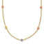 14K Tri-Color Gold Beaded Necklace with Polished Elegant Finish