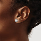 14K White Gold 3 ct Certified Lab-Created Diamond VS/SI+ G+, 3-Prong Stud Earrings