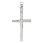 Sterling Silver 925 Polished Crucifix Pendant with Anti-Tarnish Finish Solid Design