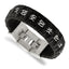 Stainless Steel Polished Black Woven Leather with . ext Bracelet for Men