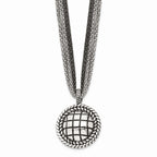 Reversible Blue Sandstone Necklace in Stainless Steel