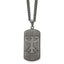 Chisel Stainless Steel Antiqued and Brushed Phoenix Dog Tag on a 22 inch Curb Chain Necklace