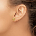 Stainless Steel Gold-Tone Polished Ball Earrings for Women