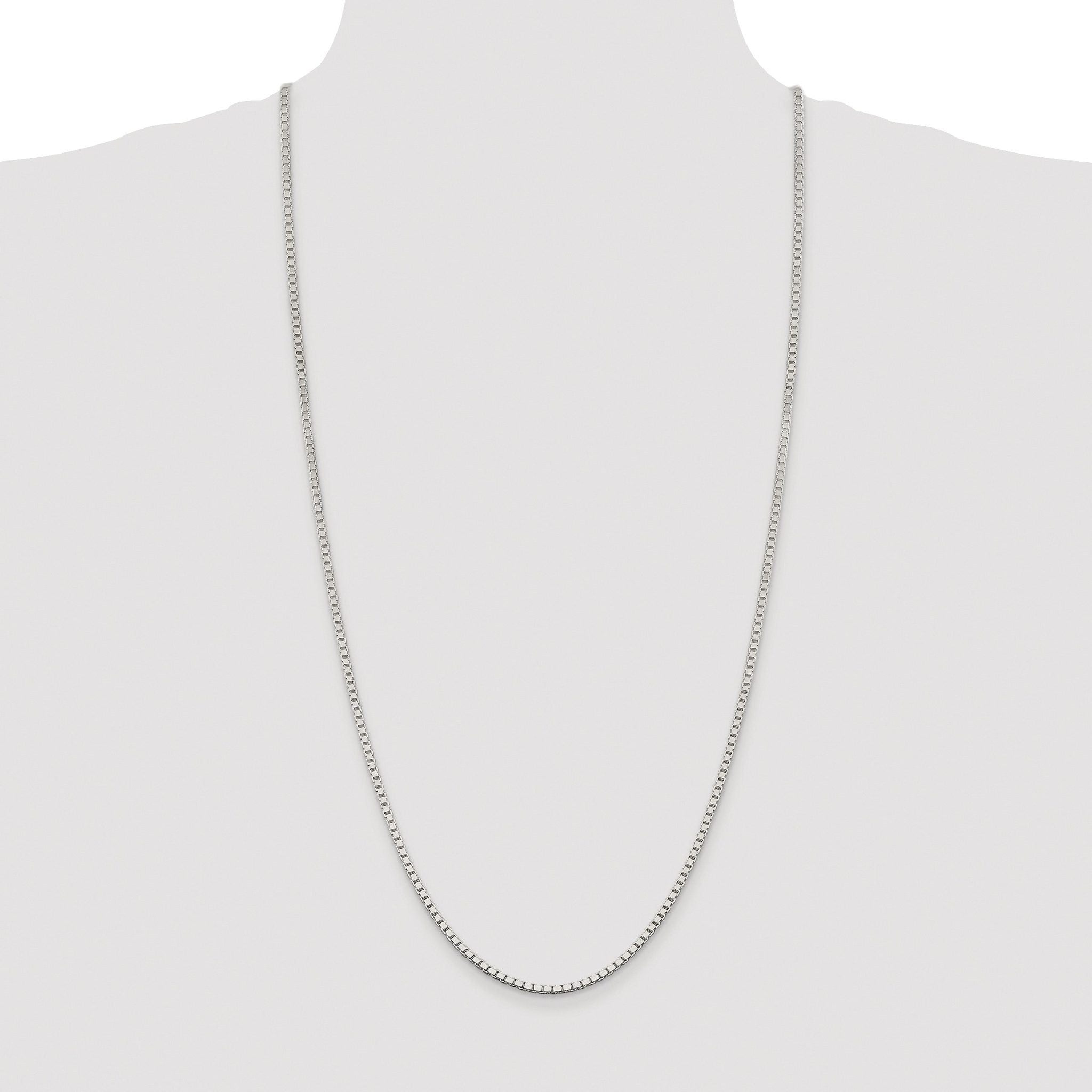 Sterling Silver Rhodium-plated 2.5mm Box Chain