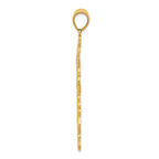 14K Yellow Gold Polished Fancy Cross Pendant with Textured Design