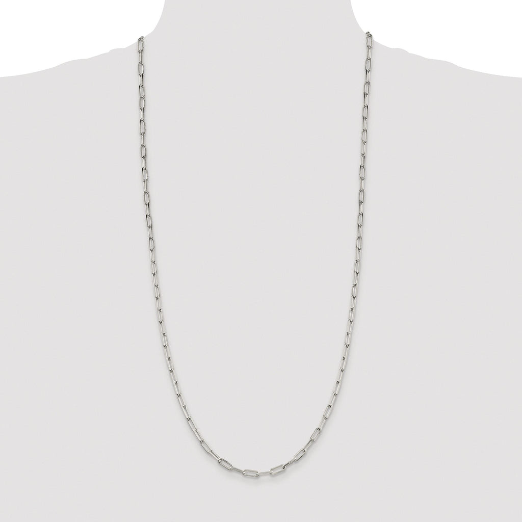 Elongated Open Link Chain in Sterling Silver, 4.25mm