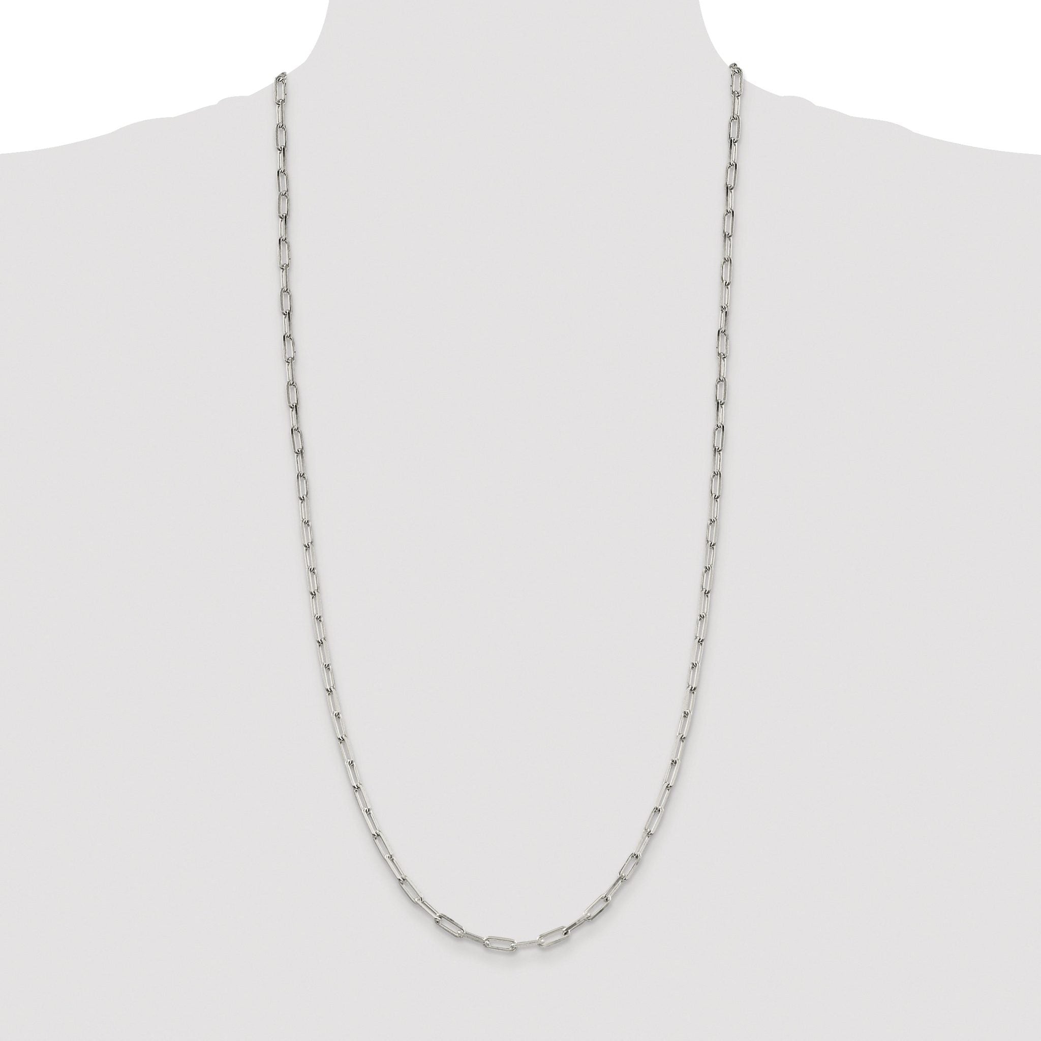 Elongated Open Link Chain in Sterling Silver, 4.25mm