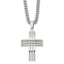 Men's Stainless Steel Cross Necklace with Brushed & Polished Finish 24 Curb Chain