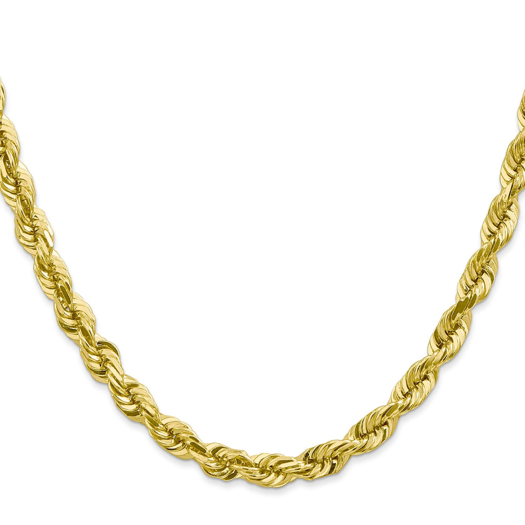 Diamond-Cut Rope Chain in 10K Yellow Gold, 5.5mm