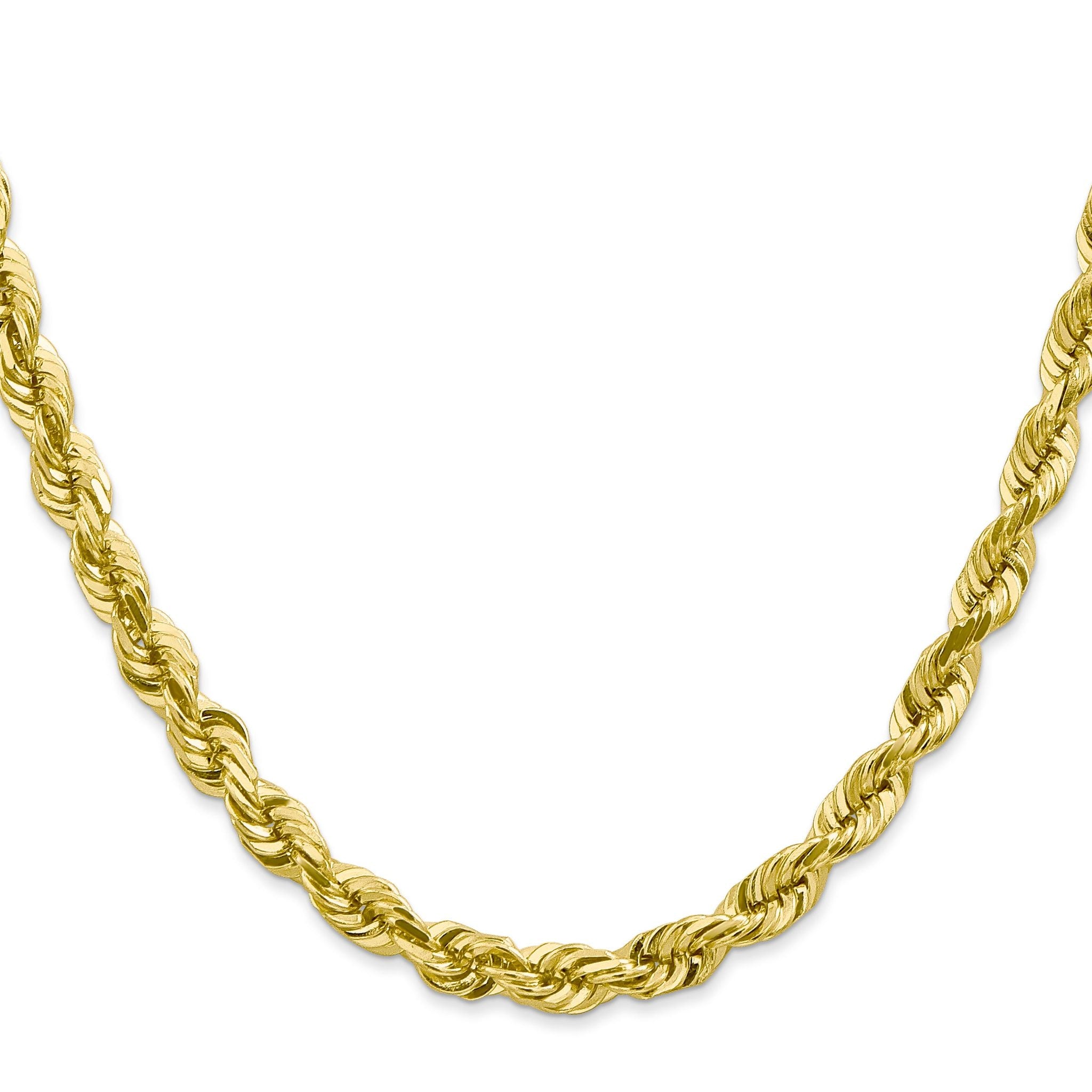 Diamond-Cut Rope Chain in 10K Yellow Gold, 5.5mm