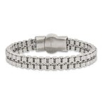 Stainless Steel Polished and Textured Double Rolo Link Bracelet for Men