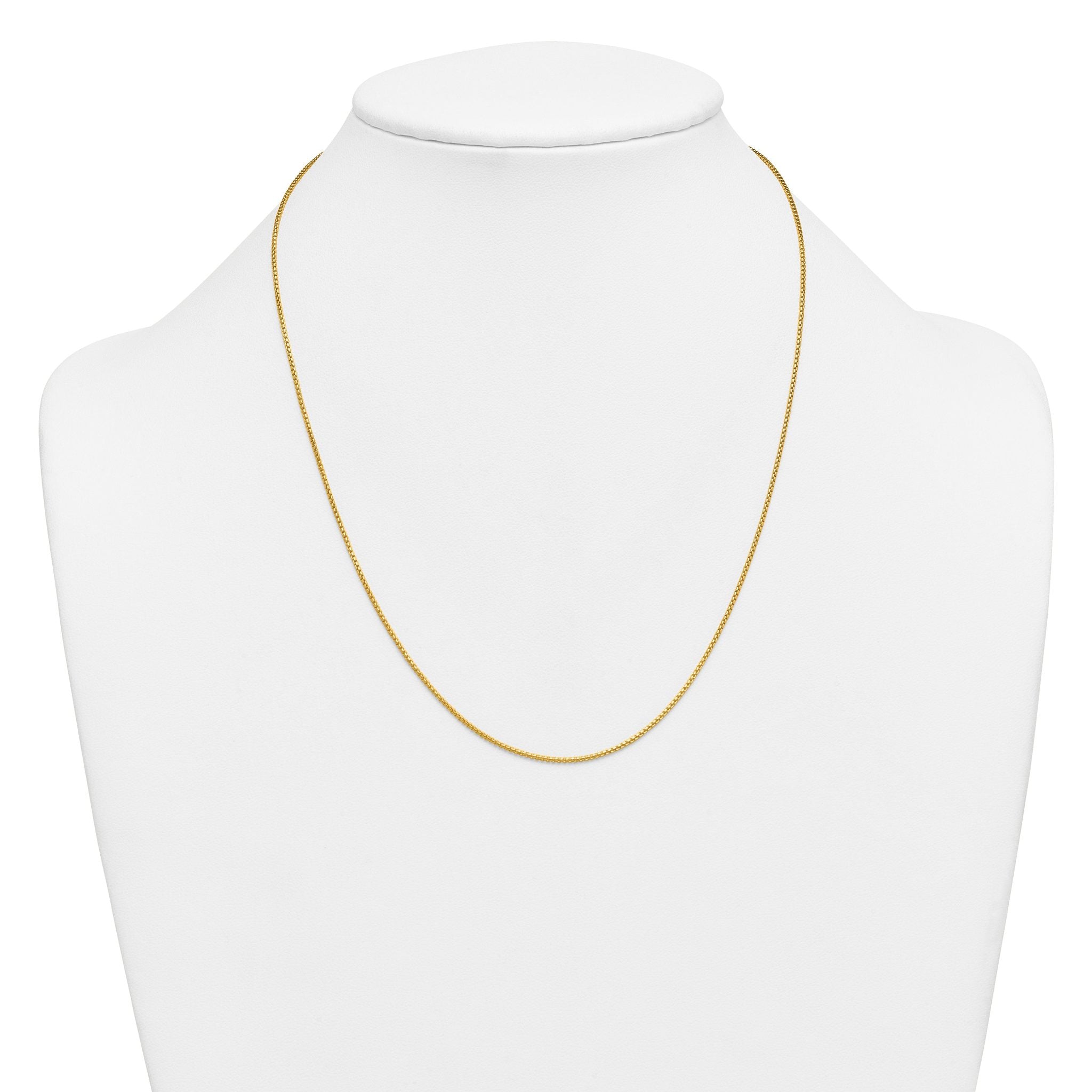 14K Gold Filled Round Venetian Box Chain Necklace in 1.2mm Width