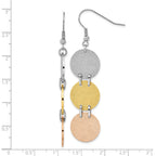 Stainless Steel Multi-Color Polished & Laser Design Drop Dangle Earrings for Women