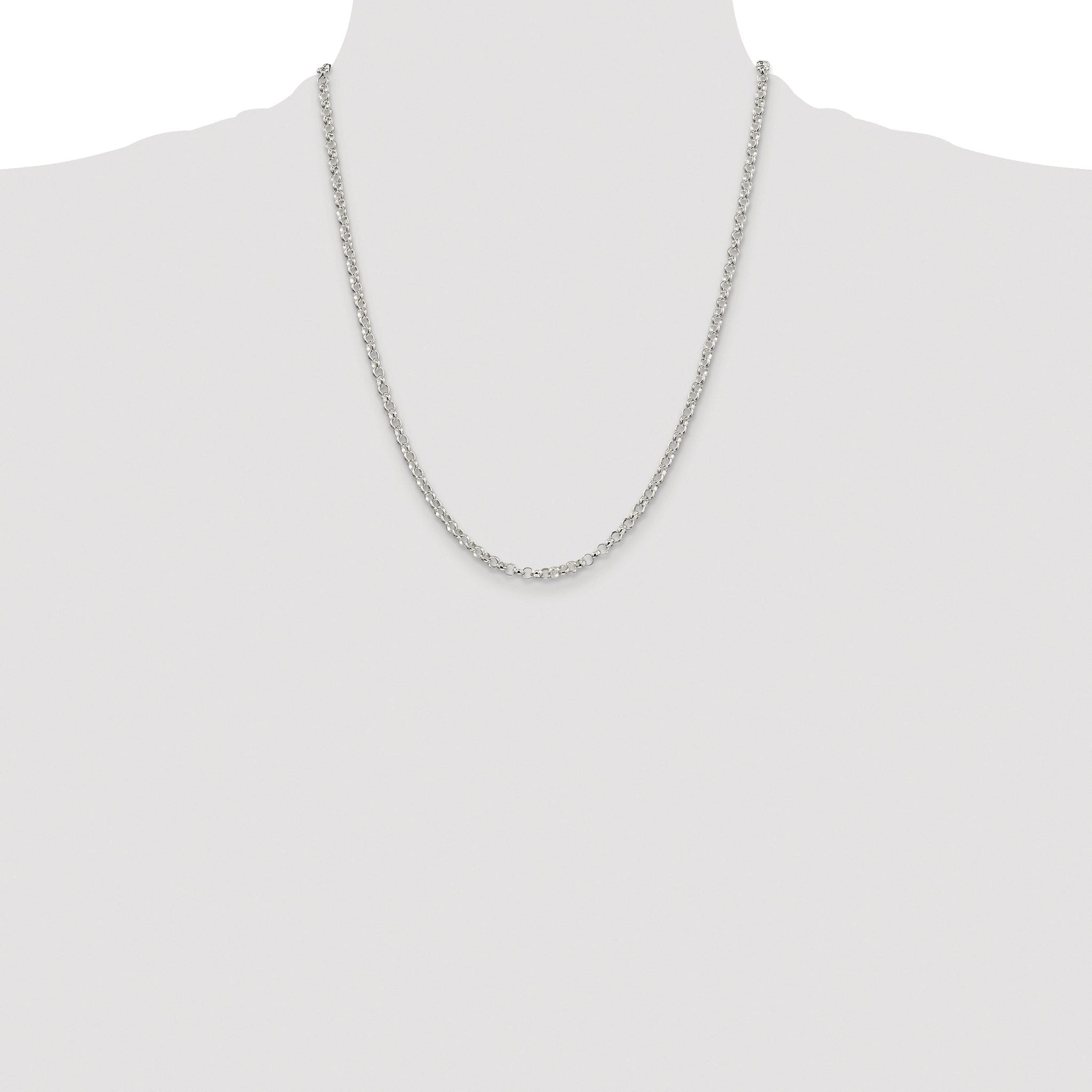 Rolo Chain Necklace in Sterling Silver, 3.5mm