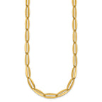14k Polished 7mm Long Oval Link 18 inch Necklace